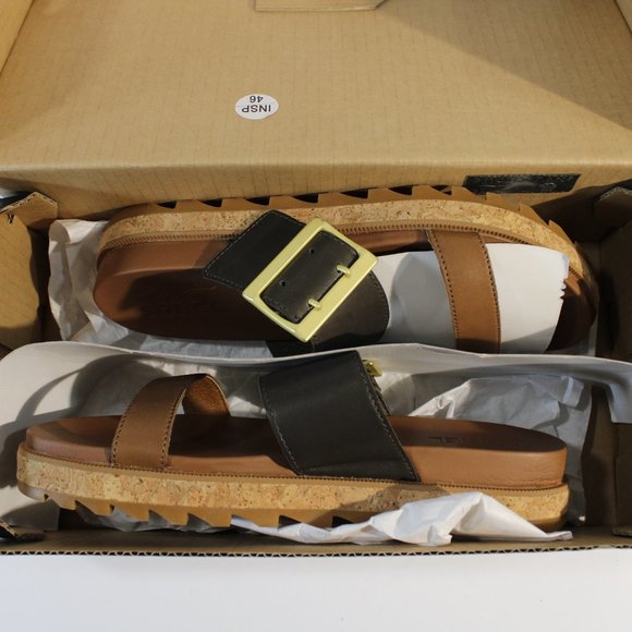 NIB Sorel Roaming Buckle Slides Velvet Tan 10 Women Sandal - Picture 2 of 7